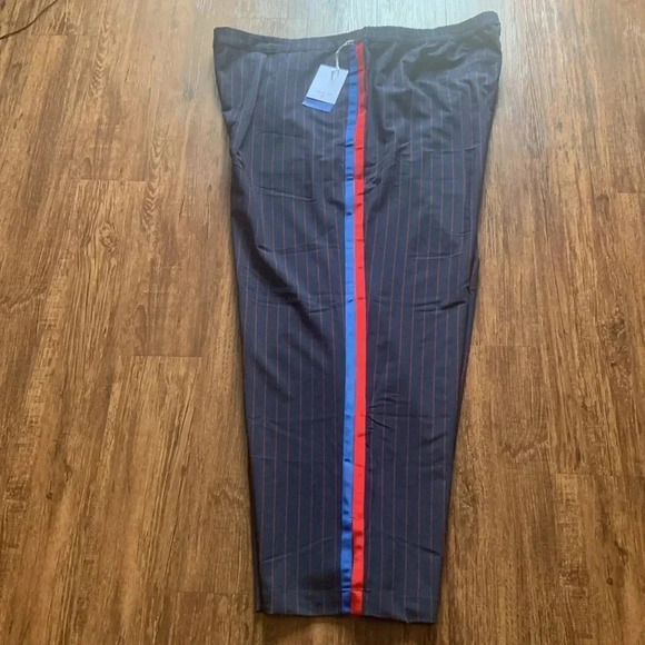LA LIGNE X TARGET Pant Wide Leg Trousers Side Stripe Navy & Red Size 4X New - Picture 3 of 12